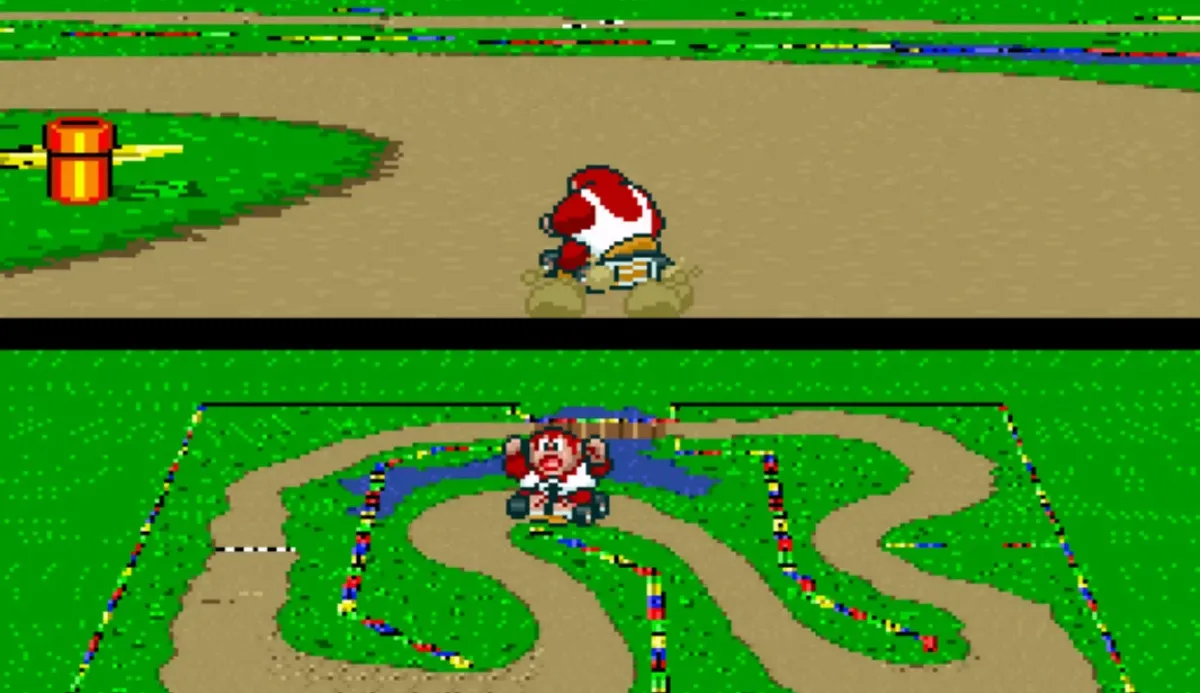 In Super Mario Kart, Peach and Bowser celebrated their wins by drinking
